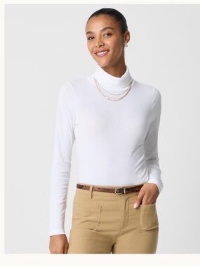 NWT- J.Crew White Turtle Neck 100% Cotton